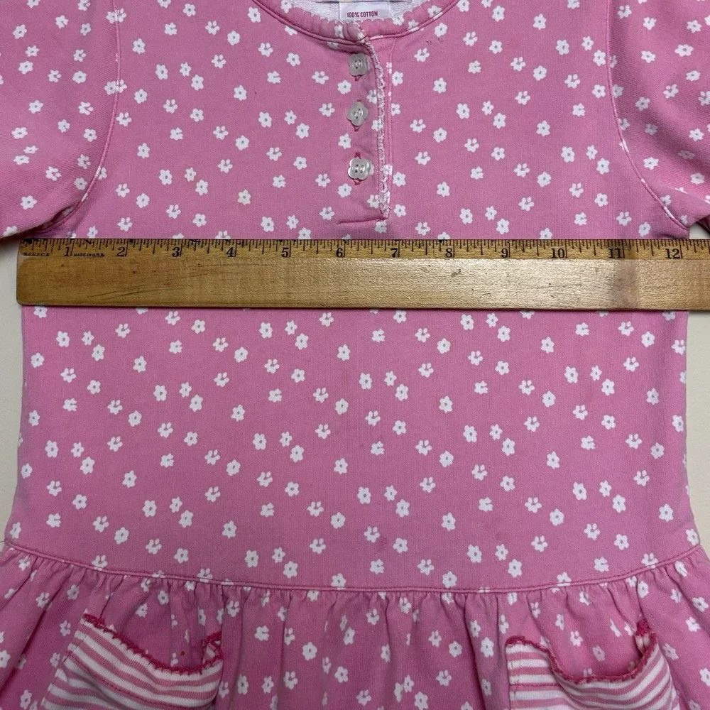 Vintage 1996 Gymboree Flower Party Dress Pink Floral Rainbow Tag Size Small 18M